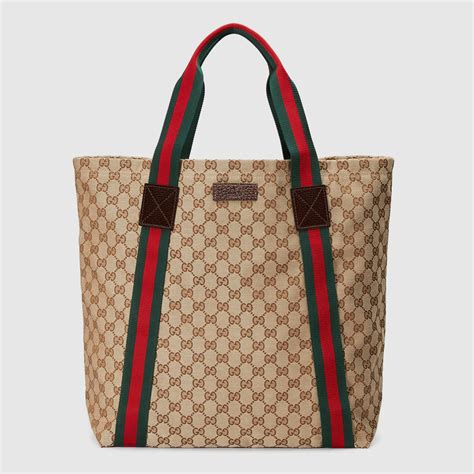 gucci original gg canvas tote|gucci canvas large tote.